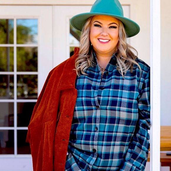 LuLaRoe Tops - Lularoe Abigail flannel shacket with pockets nwt 2x